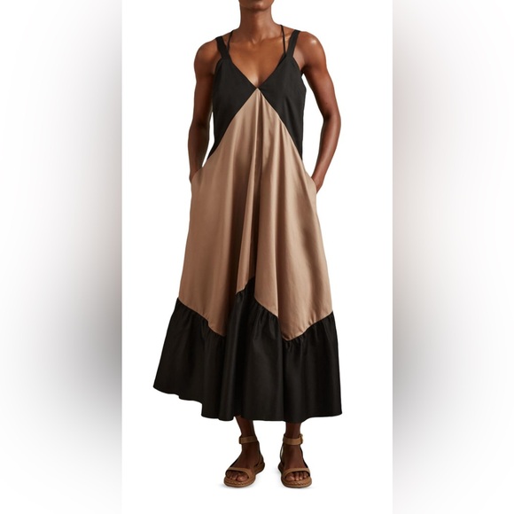 Reiss Dresses & Skirts - REISS Natalia Colorblock Cotton Maxi Dress size 14